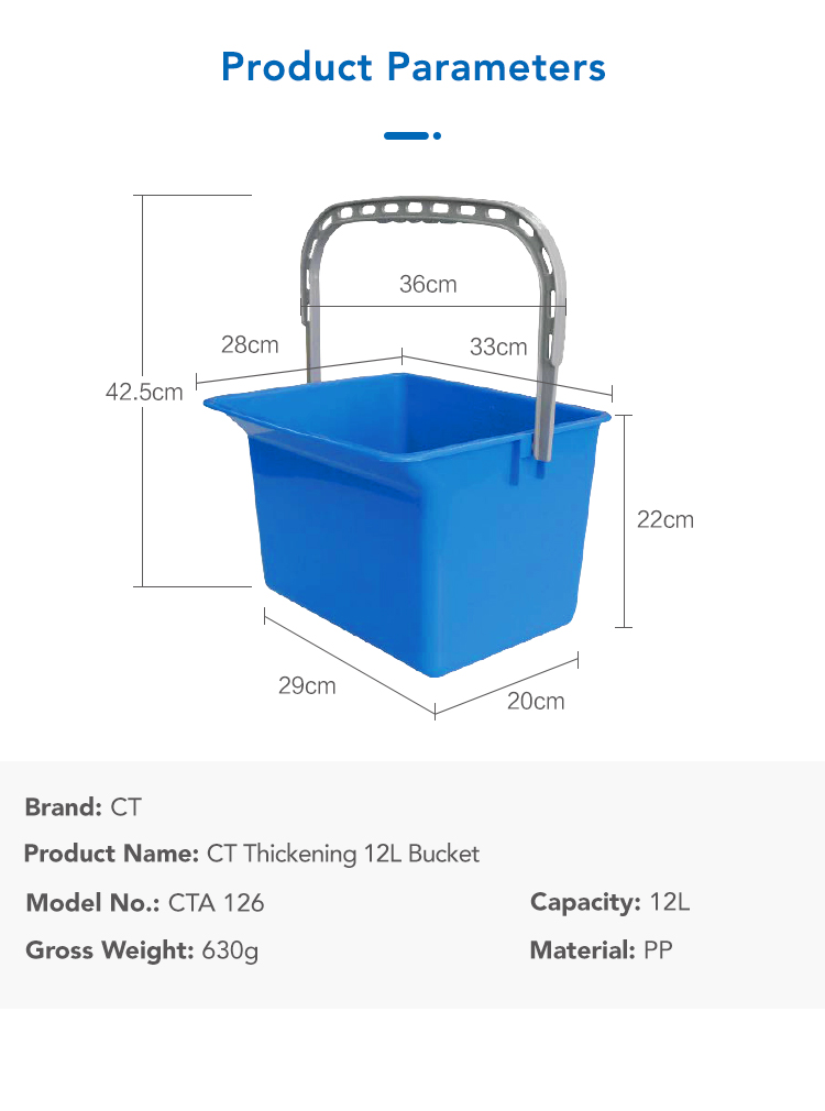 CT 12L Polypropylene Bucket - Cleanic Cleaning Equipment